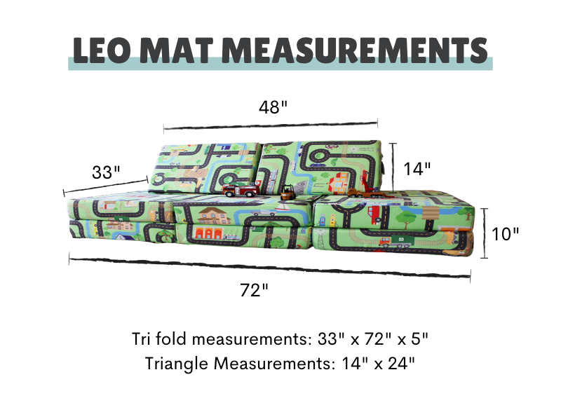 The Leo Mat Play Couch with Measurements