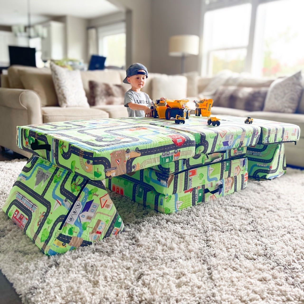The Roads LeoMat™ is a foldable play mat for kids of all ages